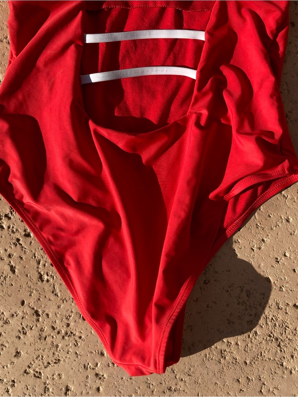 Hurley Red One Piece Swimsuit L Sporty Miami Lifeguard Surf Beach Large - Picture 7 of 9